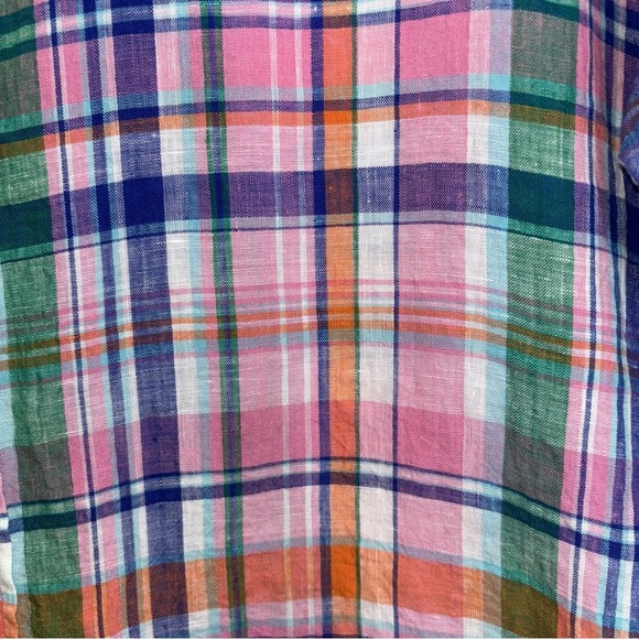 Ralph Lauren Casual Plaid Button Down Shirt Men’s XL Pony Short Sleeve Pink Blue - Picture 6 of 9